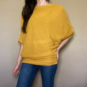 Boohoo Mustard Ribbed Knit Top